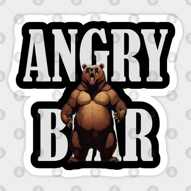 Angry Bear Sticker by AT Digital